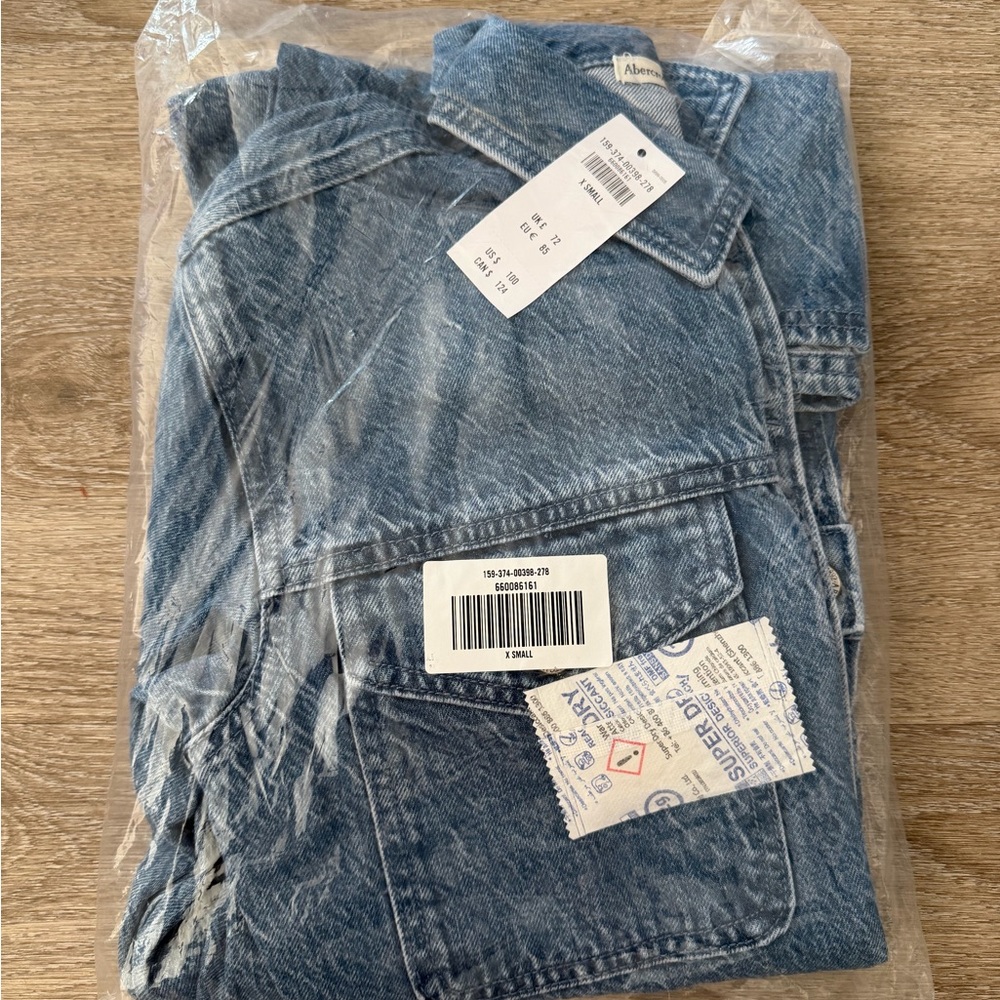 Abercrombie & Fitch Denim Shirt Dress XS Medium Wash Button Front Mini NWT - Picture 10 of 10